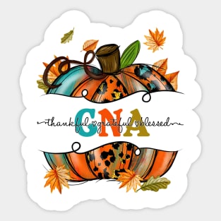 Autumn Fall Outfit CNA Thankful Grateful Blessed Pumpkin Shirt Sticker